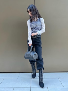 「DIESEL」｜「アイテム（ワンピース/ドレス）」を使った、Chikanoさん（レディース・162cm）の冬コーディネート