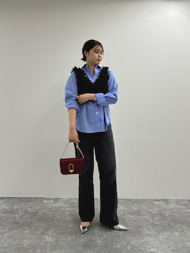 「Laraaji（ララージ）のアイテム（トップス）」を使った、Risaさん（レディース・167cm）の秋コーディネート