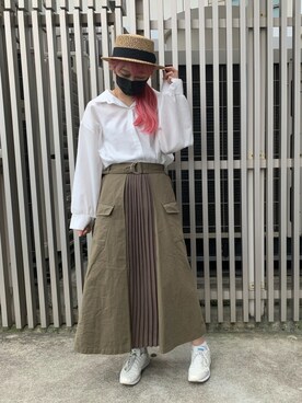 「無（ム）のアイテム」を使った、MIYUUさん（レディース・161cm）の夏コーディネート