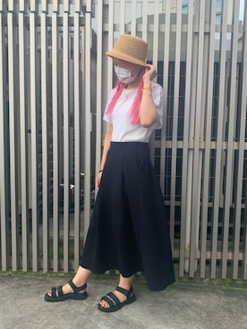 「無（ム）のアイテム」を使った、MIYUUさん（レディース・161cm）の夏コーディネート