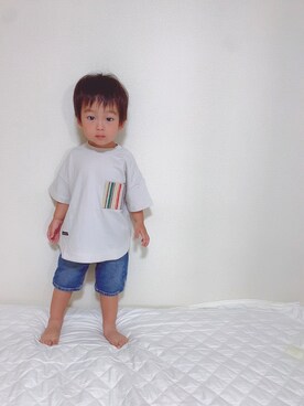 「RADCHAP（ラッドチャップ）のアイテム（トップス）」を使った、T☺︎Rさん（キッズ・80cm）の夏コーディネート