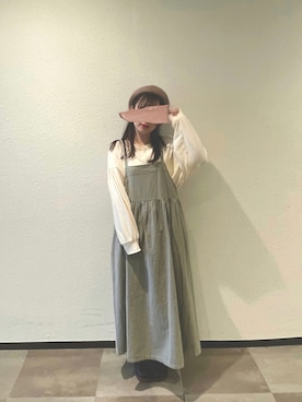 「カーディガンコーデ」｜「アイテム（ハンチング/ベレー帽）」を使った、maika :)さん（レディース・152cm）の秋コーディネート