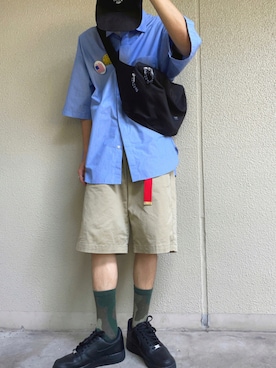 「アイテム（シャツ/ブラウス）」を使った、Yuさん（メンズ・167cm）の夏コーディネート