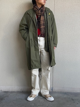「coen（コーエン）のアイテム（モッズコート）」を使った、Yuさん（メンズ・167cm）の冬コーディネート