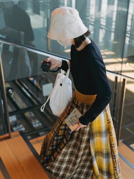 「napron（ナプロン）のアイテム」を使った、uiuumさん（レディース・154cm）の夏コーディネート