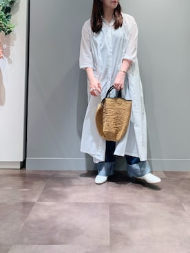 「PUAL CE CIN（ピュアルセシン）のアイテム（ワンピース/ドレス）」を使った、とみいなつみさん（レディース・155cm）の春コーディネート