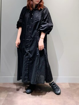 「PUAL CE CIN（ピュアルセシン）のアイテム（ワンピース/ドレス）」を使った、とみいなつみさん（レディース・155cm）の秋コーディネート