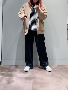 「PUAL CE CIN（ピュアルセシン）のアイテム（ブルゾン）」を使った、とみいなつみさん（レディース・155cm）の秋コーディネート
