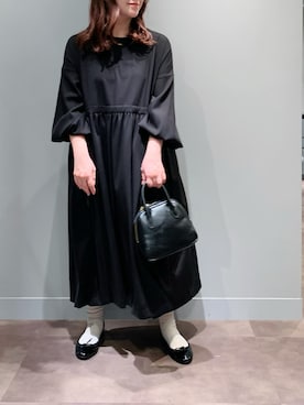 「PUAL CE CIN（ピュアルセシン）のアイテム（ワンピース/ドレス）」を使った、とみいなつみさん（レディース・155cm）の冬コーディネート
