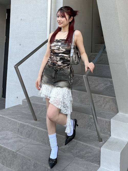 タイムセール　girlish ジーンスカート sedacle girl スカート 2wayデニムスタッズスカート : ZOZOTOWN