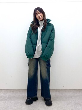 「PAGEBOY」｜「アイテム（ダウンジャケット/コート）」を使った、NIINAさん（レディース・165cm）の冬コーディネート
