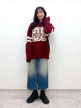 「PBLIM（ページボーイリム）のアイテム（スカート）」を使った、NIINAさん（レディース・164cm）の冬コーディネート