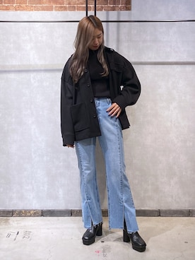 「PAGEBOY」｜「アイテム（ダウンジャケット/コート）」を使った、NIINAさん（レディース・164cm）の秋コーディネート
