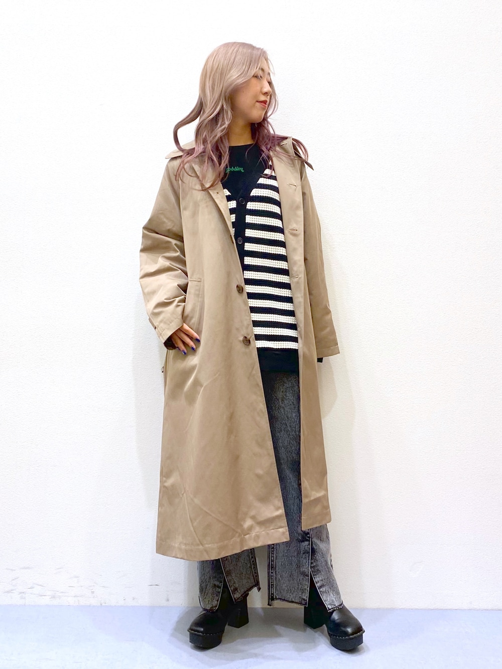 NIINA(PAGEBOY長崎アミュプラザ店)｜PBLIMのステンカラーコートを使っ  
