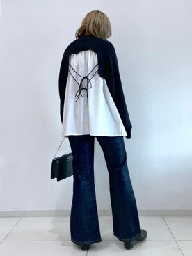 「PAGEBOY（ページボーイ）のチェーンスタッズショルダー（ショルダーバッグ）」を使った、NIINAさん（レディース・164cm）の秋コーディネート