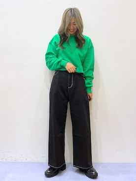 「PBLIM（ページボーイリム）のPAGEBOYLIM/カツラギスケーターパンツ（その他パンツ）」を使った、NIINAさん（レディース・164cm）の冬コーディネート