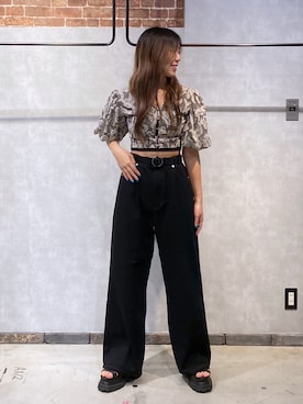 「PAGEBOY（ページボーイ）のリングベルト（ベルト）」を使った、NIINAさん（レディース・164cm）の夏コーディネート