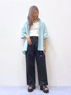 「PBLIM（ページボーイリム）のPAGEBOYLIM/カツラギスケーターパンツ（その他パンツ）」を使った、NIINAさん（レディース・164cm）の春コーディネート