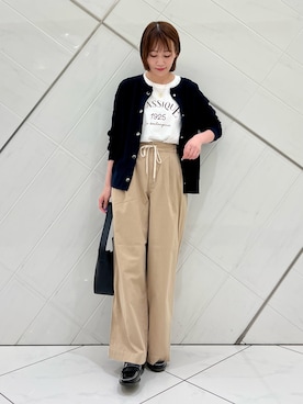 「HARUTA（ハルタ）の『別注』HARUTA×DOORS　キルトローファー（ローファー）」を使った、IKUさん（レディース・161cm）の秋コーディネート