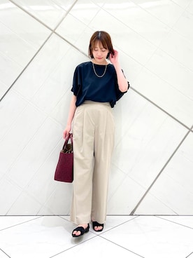 「アイテム（バッグ、レッド系）」を使った、IKUさん（レディース・161cm）の夏コーディネート