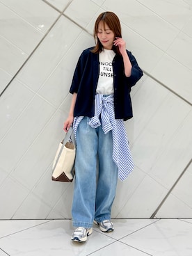 「URBAN RESEARCH DOORS（アーバンリサーチドアーズ）の『一部WEB限定カラー』FORK&SPOON　フロッキーロゴショートスリーブTシャツ（Tシャツ/カットソー、その他）」を使った、IKUさん（レディース・161cm）の春コーディネート