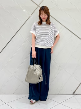 「URBAN RESEARCH DOORS（アーバンリサーチドアーズ）のタックフライスフレンチTシャツ（Tシャツ/カットソー、その他）」を使った、IKUさん（レディース・161cm）の夏コーディネート