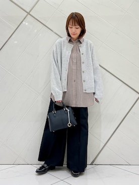 「HARUTA（ハルタ）の『別注』HARUTA×DOORS　キルトローファー（ローファー）」を使った、IKUさん（レディース・161cm）の秋コーディネート