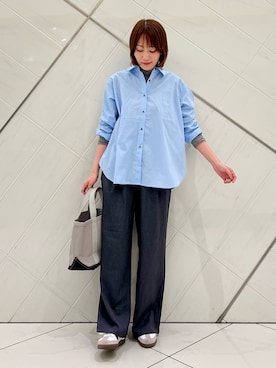 「ORCIVAL（オーシバル）のORCIVAL　TOTE BAG SMALL（トートバッグ）」を使った、IKUさん（レディース・161cm）の秋コーディネート