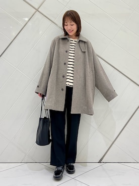 「アイテム（ステンカラーコート）」を使った、IKUさん（骨格ウェーブ・レディース・161cm）の秋コーディネート