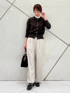 「HARUTA（ハルタ）の『別注』HARUTA×DOORS　キルトローファー（ローファー）」を使った、IKUさん（レディース・161cm）の秋コーディネート