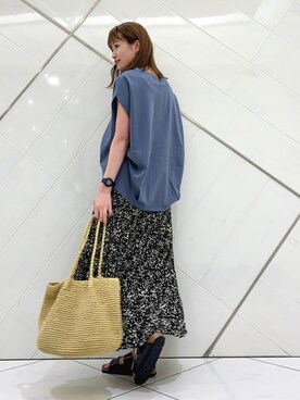 「URBAN RESEARCH DOORS（アーバンリサーチドアーズ）のペーパープレーンショルダーバッグ（ショルダーバッグ）」を使った、IKUさん（レディース・160cm）の夏コーディネート