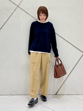 「HARUTA（ハルタ）の『別注』HARUTA×DOORS　キルトローファー（ローファー）」を使った、IKUさん（レディース・161cm）の秋コーディネート