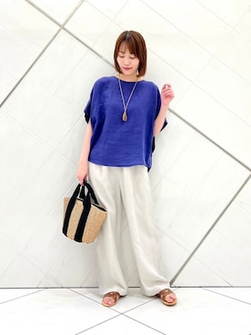「URBAN RESEARCH DOORS（アーバンリサーチドアーズ）のアイテム（シャツ/ブラウス）」を使った、IKUさん（レディース・161cm）の夏コーディネート
