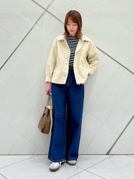 「アイテム（カバーオール）」を使った、IKUさん（レディース・161cm）の冬コーディネート