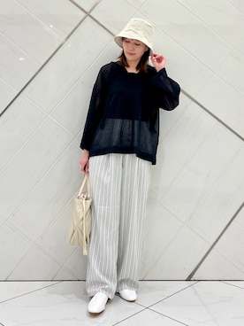 「シアーニット」｜IKUさん（レディース・161cm）の春コーディネート