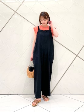 「バッグ」｜「アイテム（オールインワン・サロペット）」を使った、IKUさん（レディース・161cm）の夏コーディネート