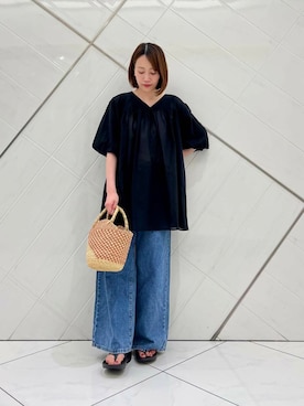 「アーバンリサーチドアーズ」｜「アイテム（チュニック）」を使った、IKUさん（レディース・161cm）の夏コーディネート