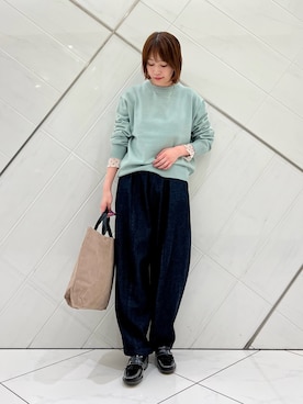 「HARUTA（ハルタ）の『別注』HARUTA×DOORS　キルトローファー（ローファー）」を使った、IKUさん（レディース・161cm）の秋コーディネート