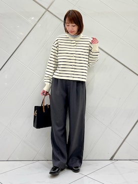 「HARUTA（ハルタ）の『別注』HARUTA×DOORS　キルトローファー（ローファー）」を使った、IKUさん（レディース・161cm）の秋コーディネート