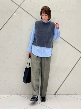 「アイテム（ローファー）」を使った、IKUさん（レディース・161cm）の秋コーディネート