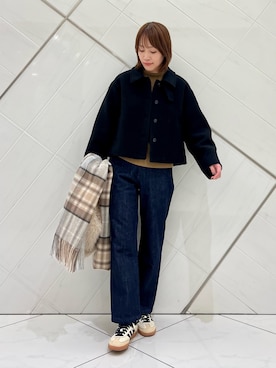 「アイテム（マフラー）」を使った、IKUさん（レディース・161cm）の秋コーディネート