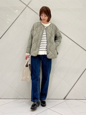 「アイテム（その他アウター、グリーン系）」を使った、IKUさん（レディース・161cm）の秋コーディネート