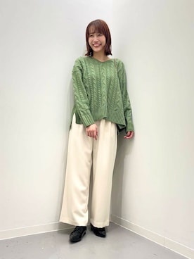 「アイテム（ドレスシューズ）」を使った、IKUさん（レディース・161cm）の秋コーディネート