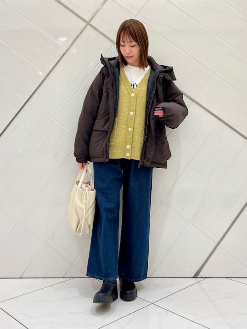 セール】裏起毛タックデニムパンツ｜冬服/暖かい/防寒/お出かけ