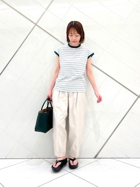 「FORK&SPOON（フォークアンドスプーン）のアイテム」を使った、IKUさん（レディース・161cm）の夏コーディネート