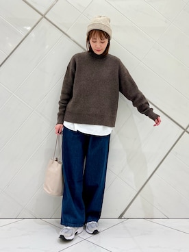 「URBAN RESEARCH DOORS（アーバンリサーチドアーズ）のアイテム（ショルダーバッグ）」を使った、IKUさん（レディース・161cm）の冬コーディネート