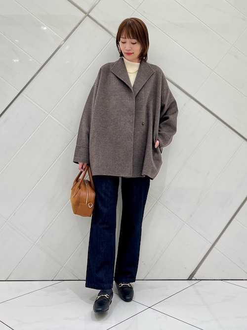 美品★慈雨　マルチカラー ボトルネックニット アシンメトリー 40 WEB/一部店舗限定カラー』ボトルネックKNITプルオーバー（ニット