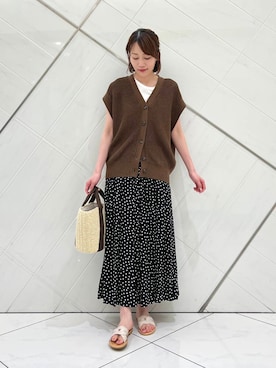 「アイテム（ベスト）」を使った、IKUさん（レディース・161cm）の夏コーディネート