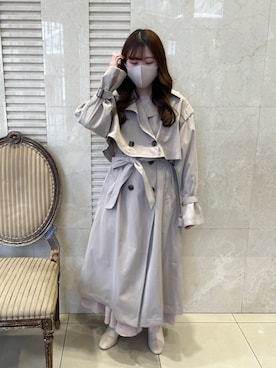 「アイテム（トレンチコート）」を使った、ゆうかさん（レディース・155cm）の冬コーディネート