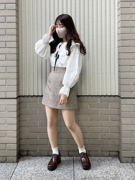 「one after another NICE CLAUP（ワンアフターアナザーナイスクラップ）のアイテム」を使った、ゆうかさん（レディース・155cm）の秋コーディネート